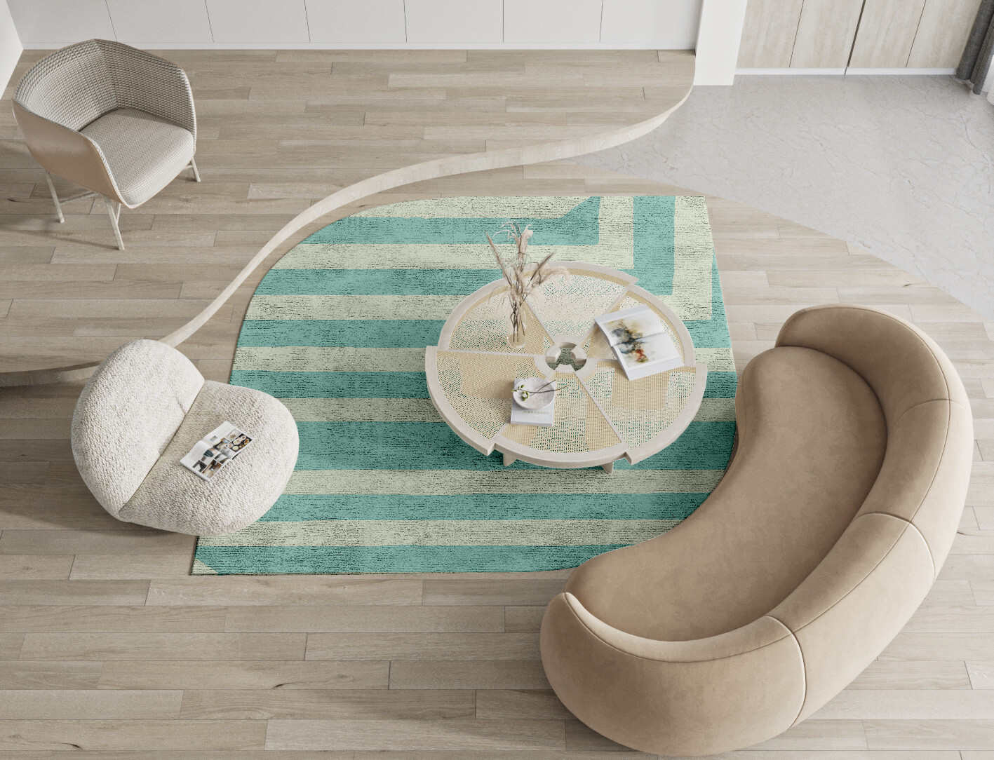 Mark Geometric Ogee Hand Knotted Bamboo Silk Custom Rug by Rug Artisan