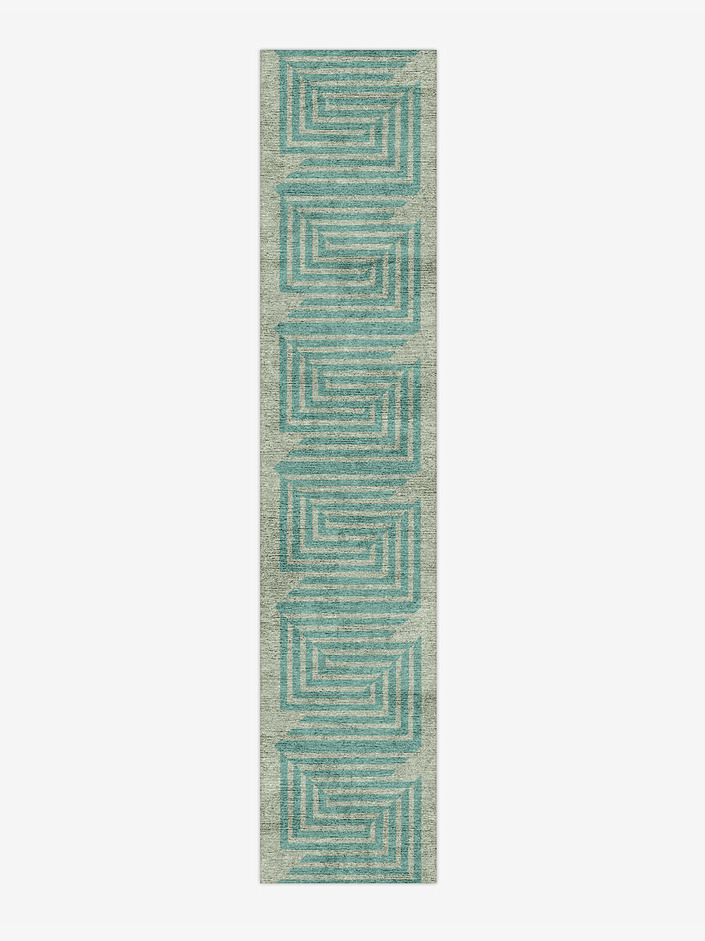 Mark Modern Geometrics Runner Hand Knotted Bamboo Silk Custom Rug by Rug Artisan