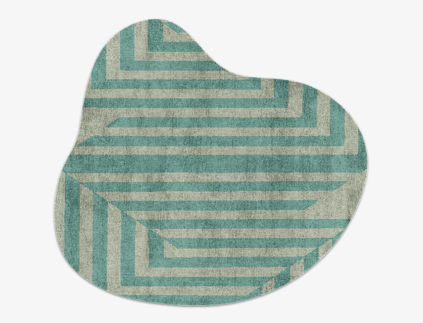 Mark Geometric Splash Hand Knotted Bamboo Silk Custom Rug by Rug Artisan