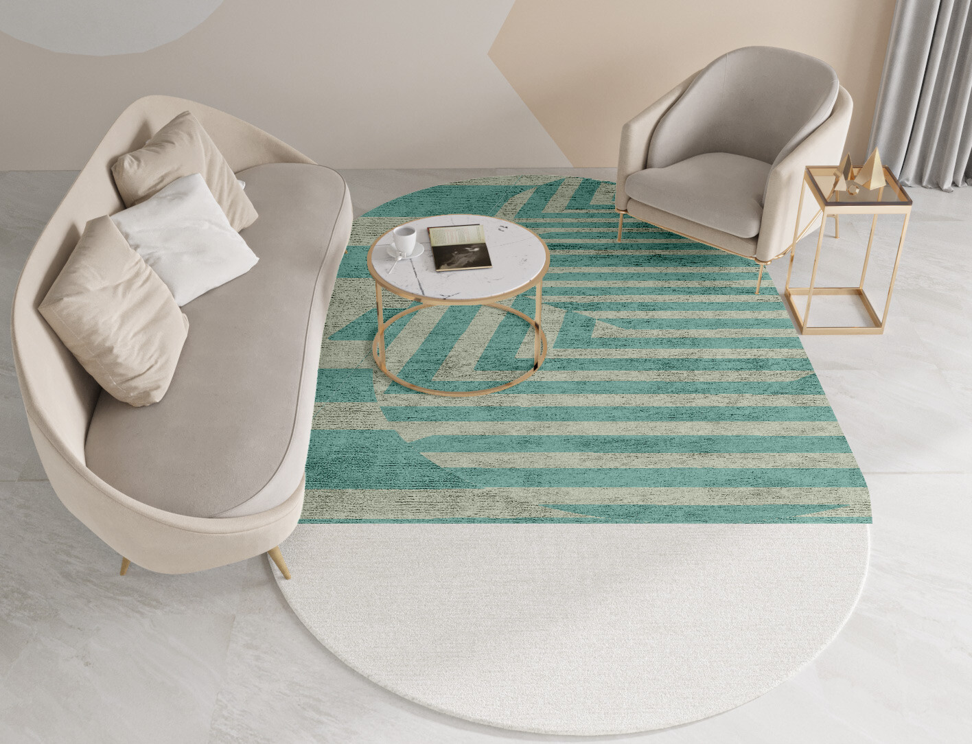 Mark Geometric Capsule Hand Tufted Bamboo Silk Custom Rug by Rug Artisan