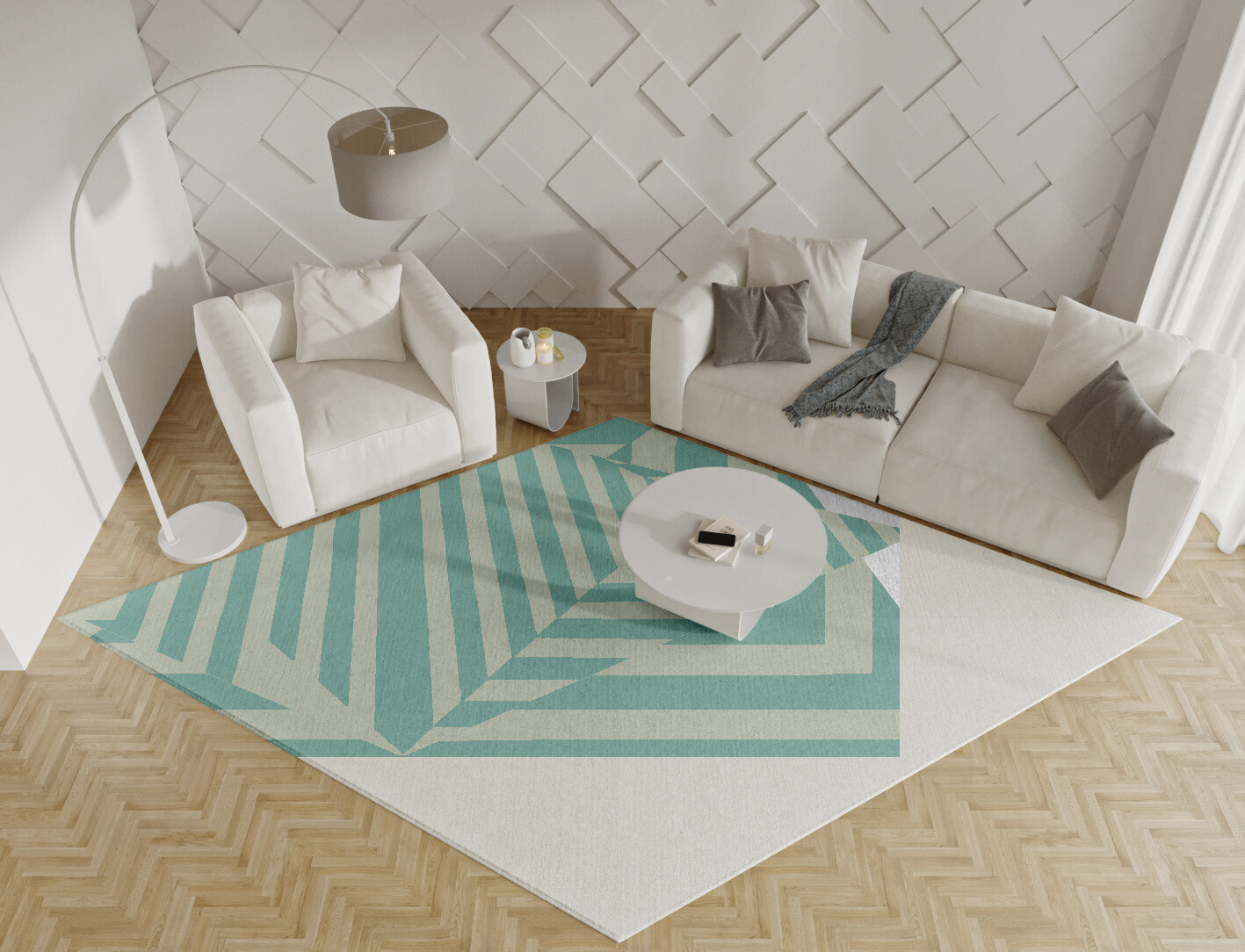 Mark Geometric Diamond Hand Tufted Pure Wool Custom Rug by Rug Artisan