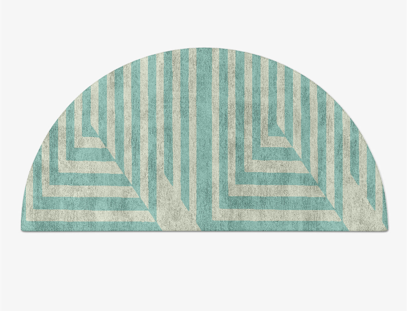 Mark Geometric Halfmoon Hand Tufted Bamboo Silk Custom Rug by Rug Artisan