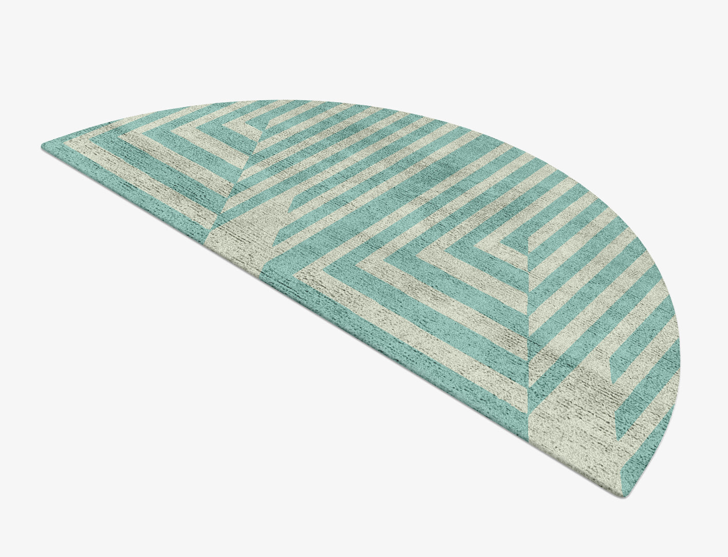 Mark Geometric Halfmoon Hand Tufted Bamboo Silk Custom Rug by Rug Artisan