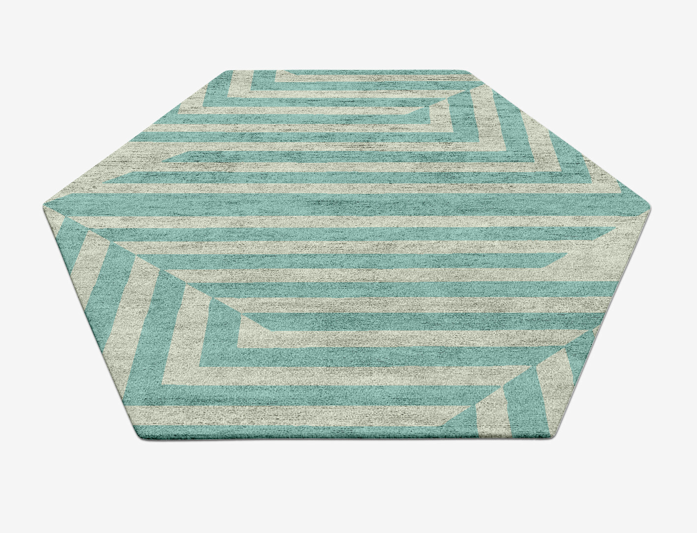 Mark Geometric Hexagon Hand Tufted Bamboo Silk Custom Rug by Rug Artisan