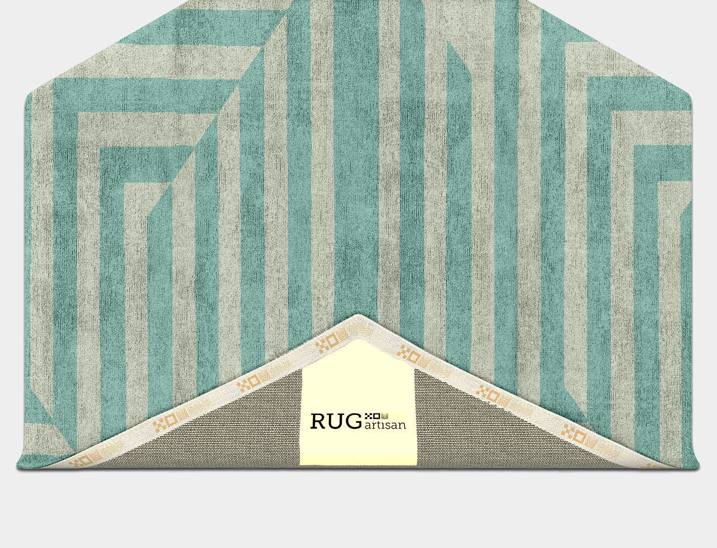 Mark Geometric Hexagon Hand Tufted Bamboo Silk Custom Rug by Rug Artisan