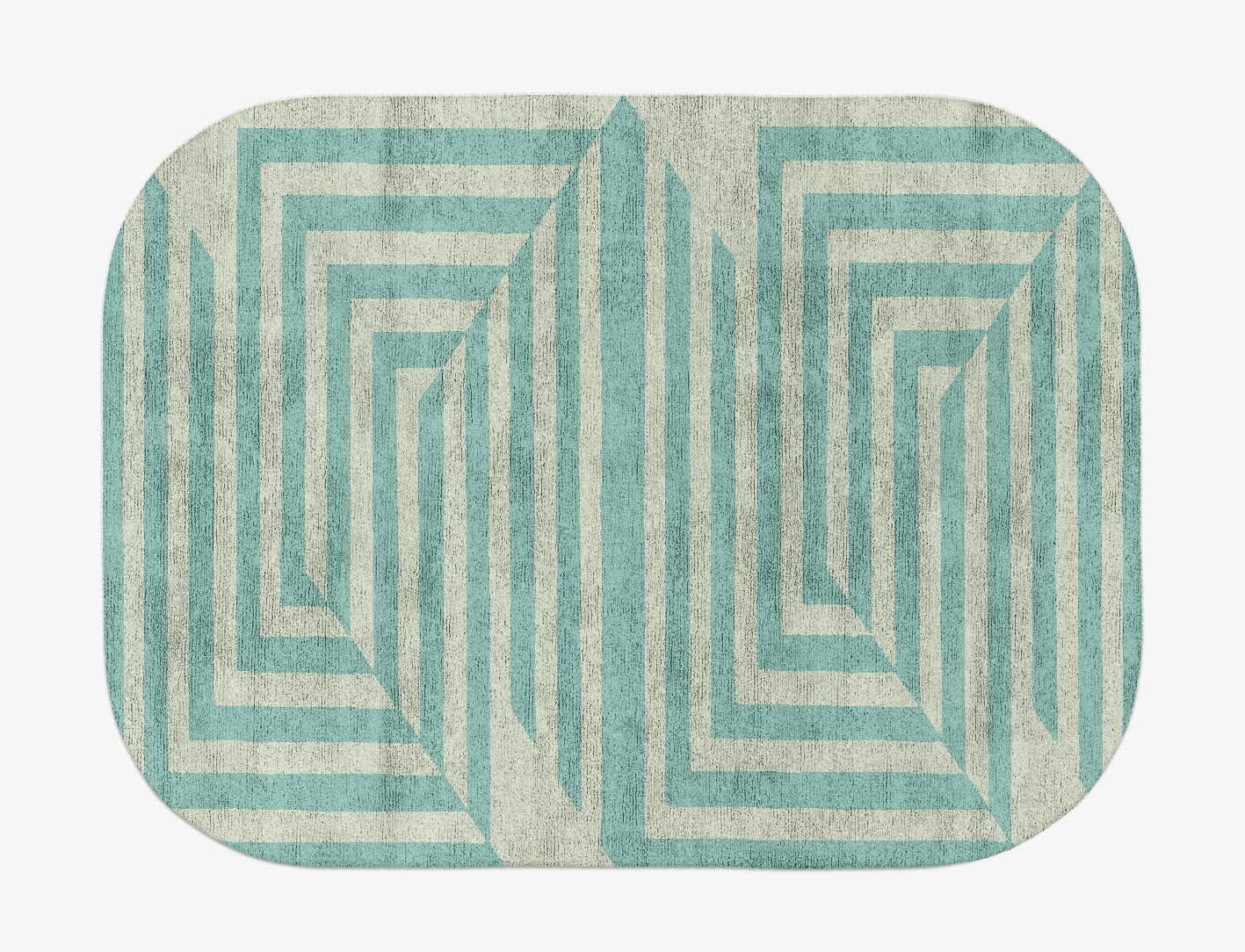 Mark Geometric Oblong Hand Tufted Bamboo Silk Custom Rug by Rug Artisan