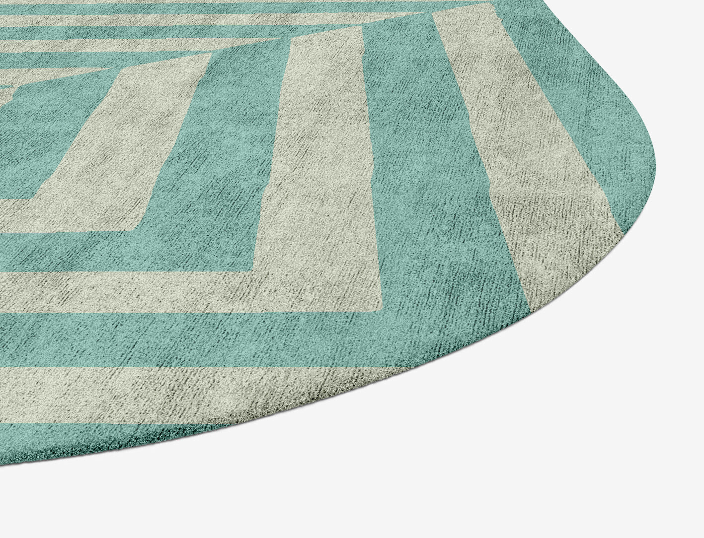 Mark Geometric Oblong Hand Tufted Bamboo Silk Custom Rug by Rug Artisan