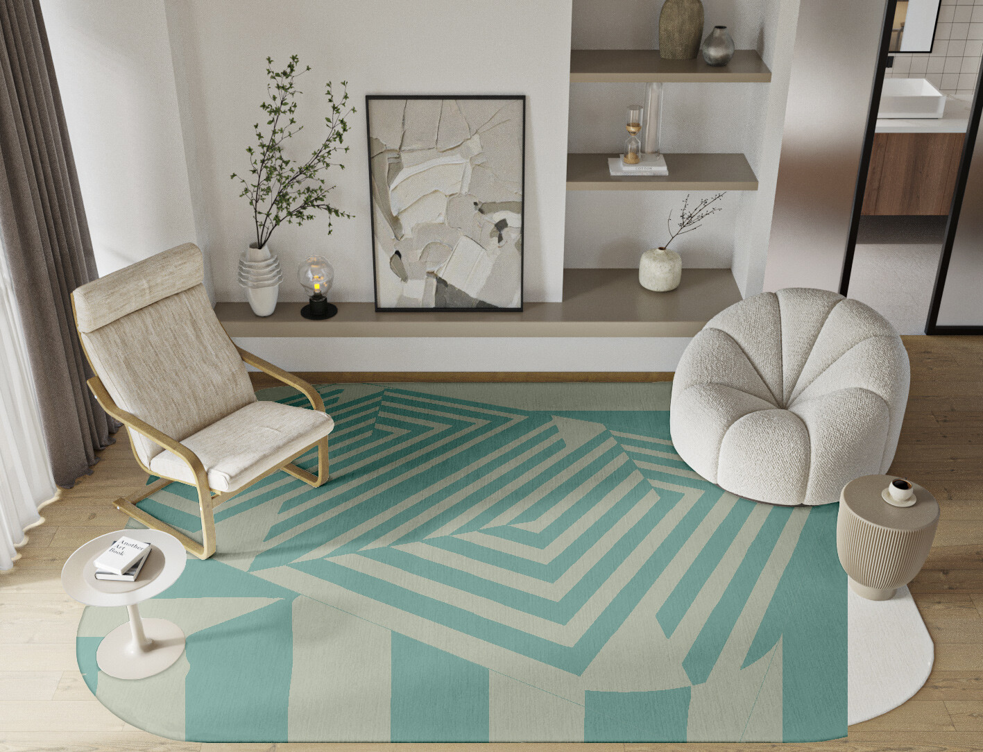 Mark Geometric Oblong Hand Tufted Pure Wool Custom Rug by Rug Artisan