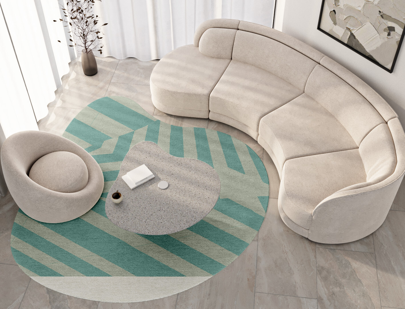 Mark Geometric Splash Hand Tufted Pure Wool Custom Rug by Rug Artisan