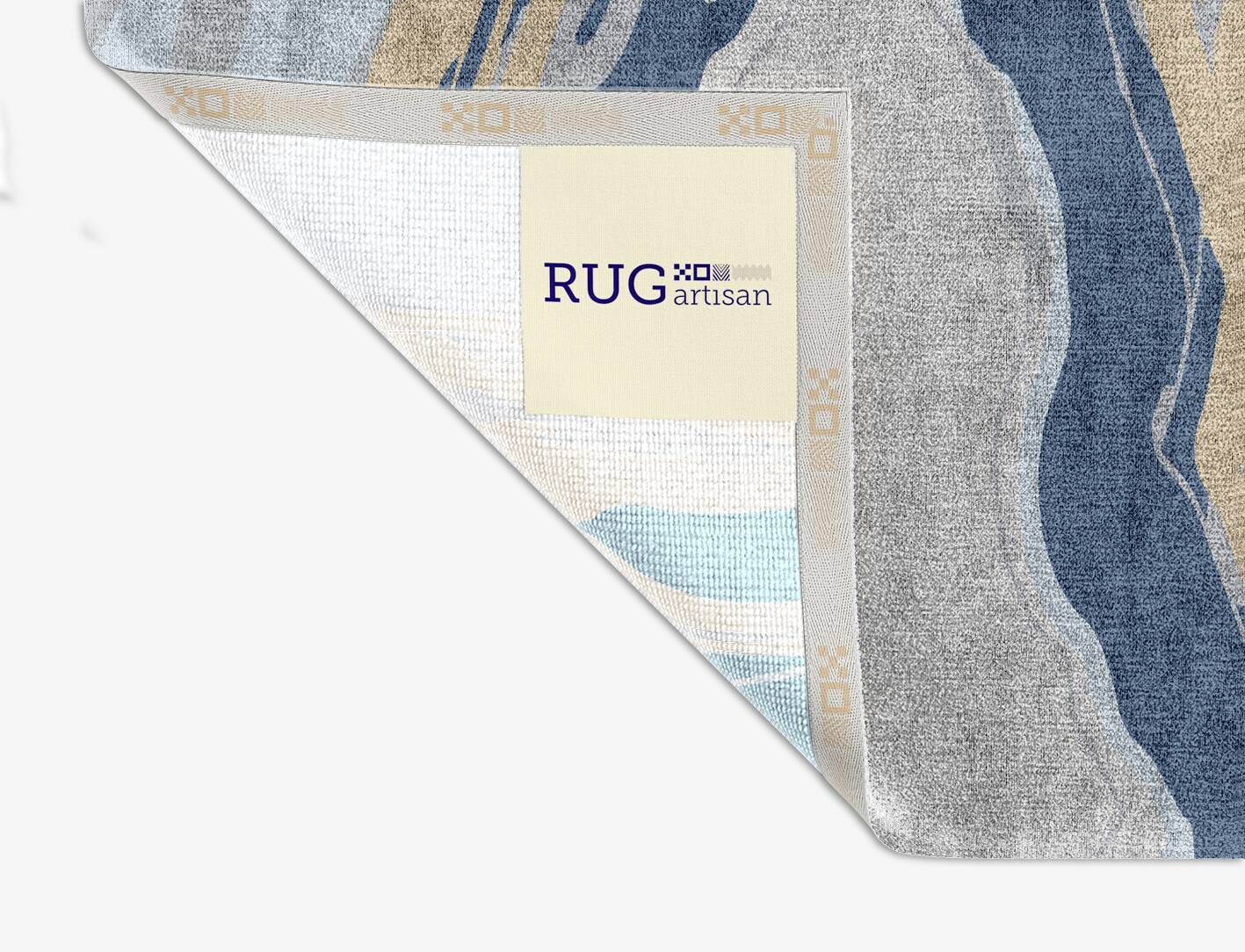 Marmoris Cerulean Square Hand Knotted Bamboo Silk Custom Rug by Rug Artisan