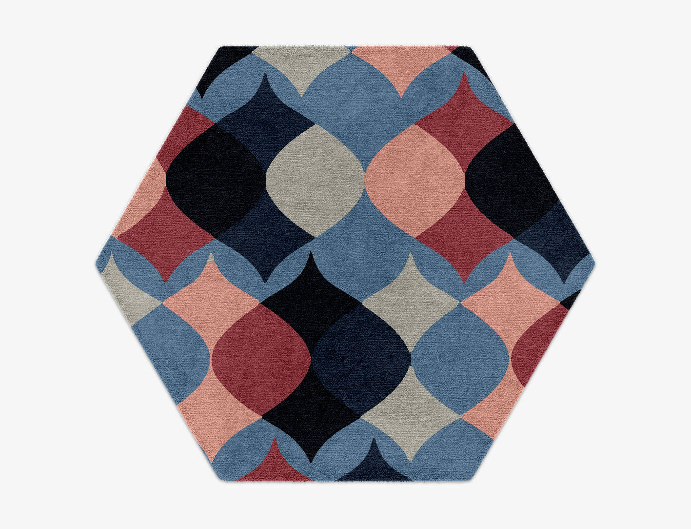 Marquise Modern Geometrics Hexagon Hand Knotted Tibetan Wool Custom Rug by Rug Artisan
