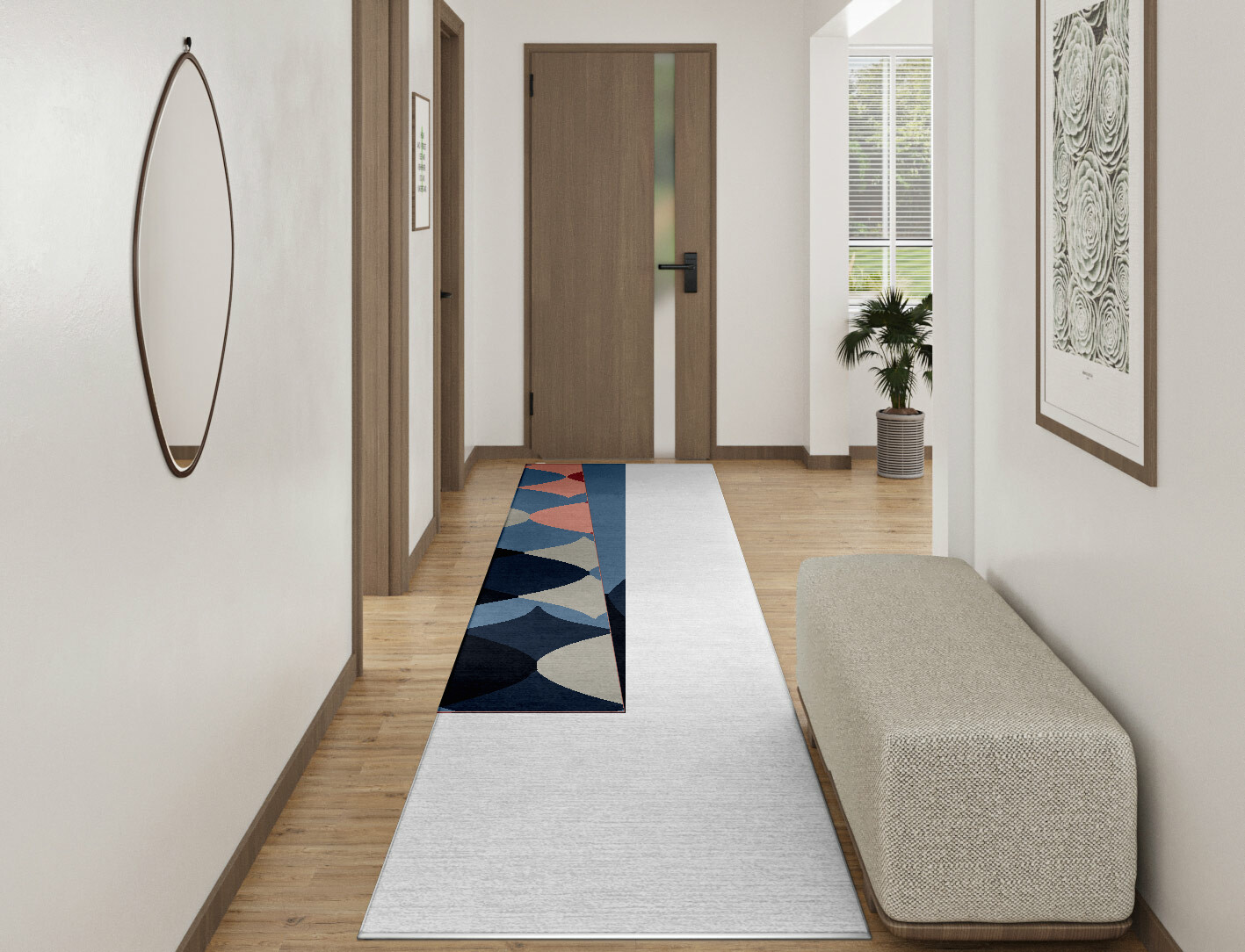 Marquise Geometric Runner Hand Knotted Tibetan Wool Custom Rug by Rug Artisan