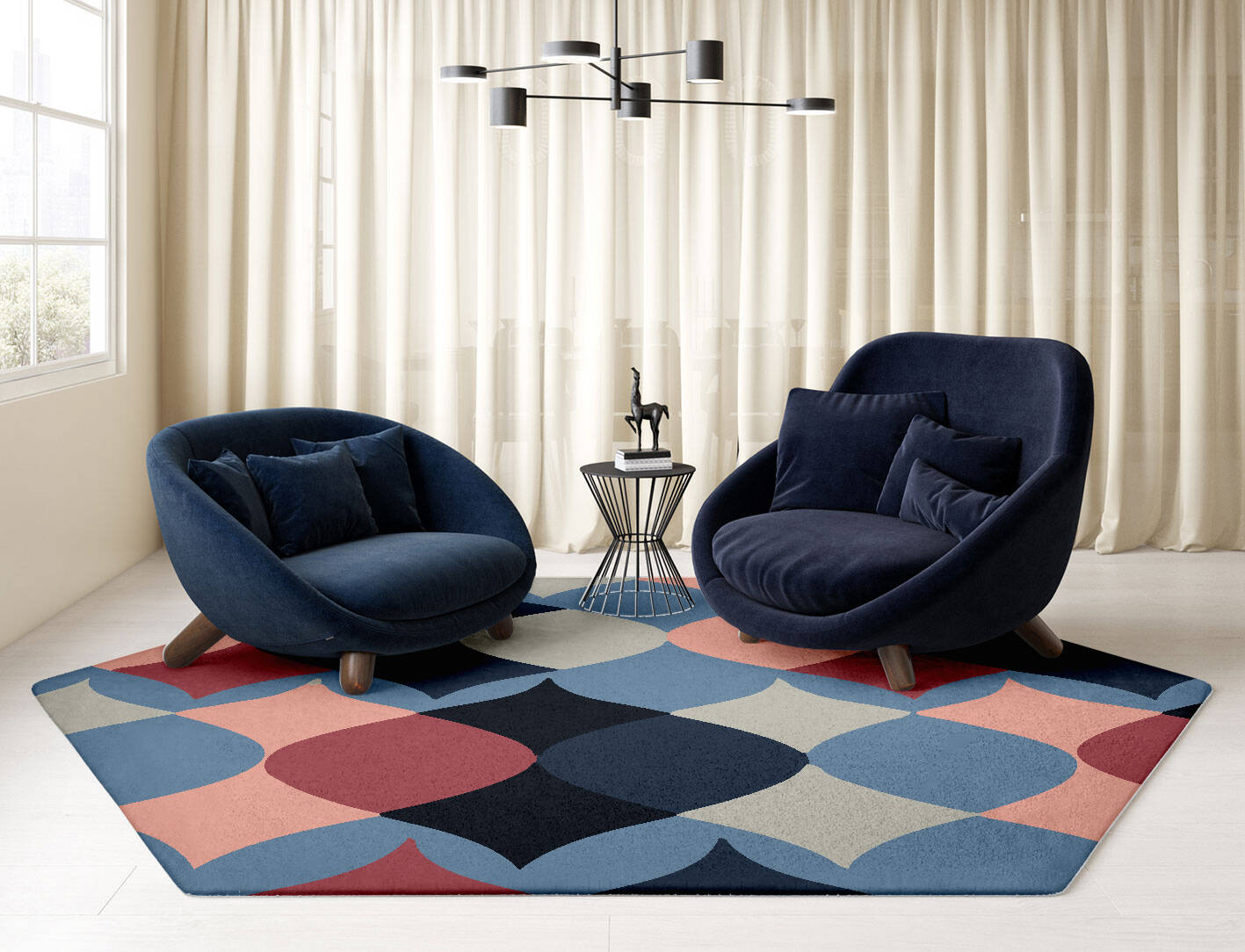 Marquise Modern Geometrics Hexagon Hand Tufted Pure Wool Custom Rug by Rug Artisan