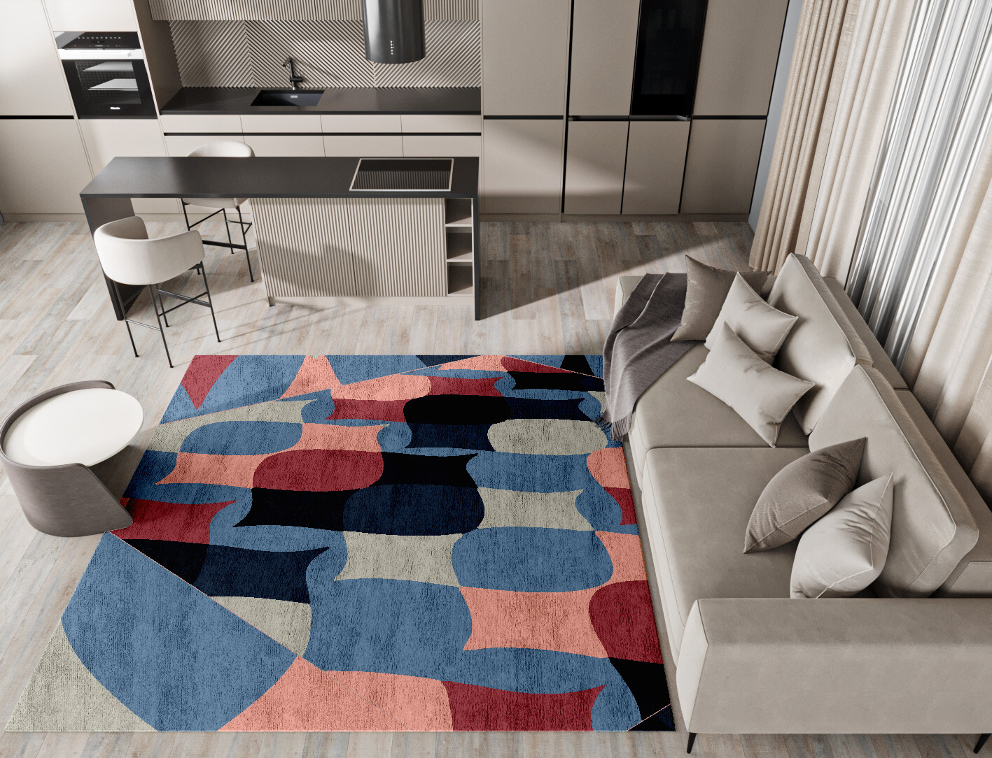 Marquise Geometric Square Hand Tufted Bamboo Silk Custom Rug by Rug Artisan