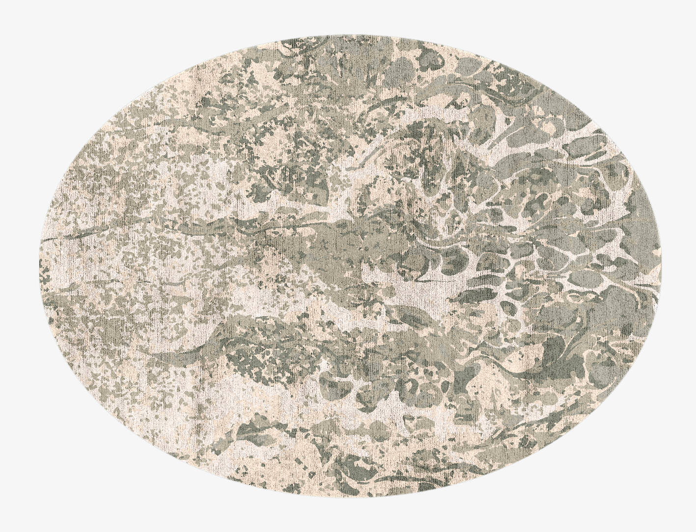 Mars Surface Art Oval Hand Knotted Bamboo Silk Custom Rug by Rug Artisan