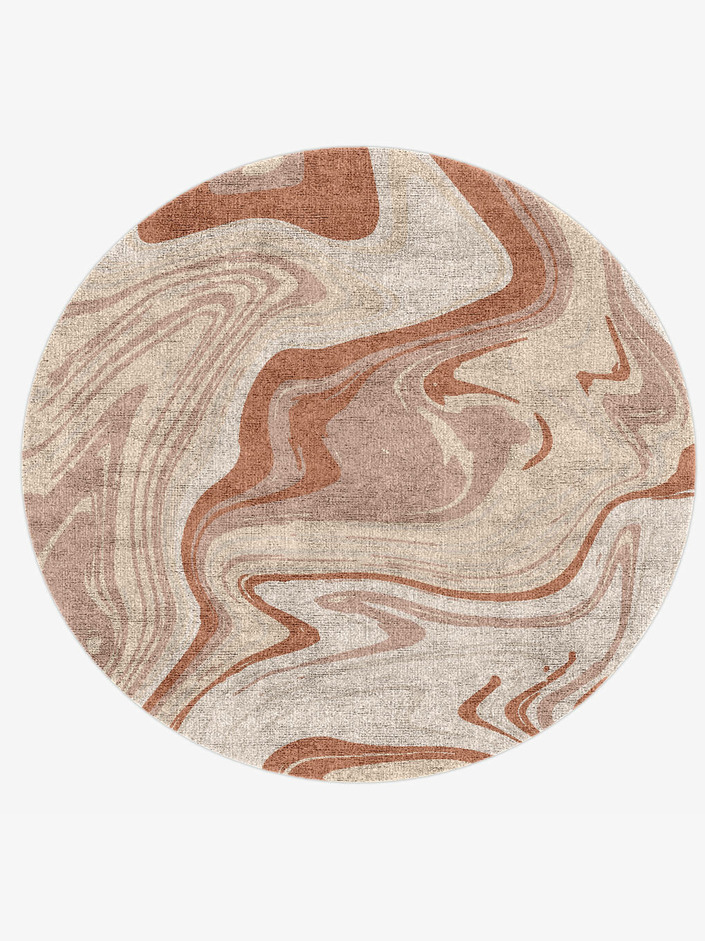 Marshland Surface Art Round Hand Knotted Bamboo Silk Custom Rug by Rug Artisan