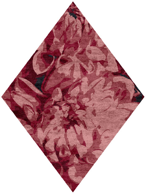 Martian Floral Diamond Hand Knotted Bamboo Silk Custom Rug by Rug Artisan