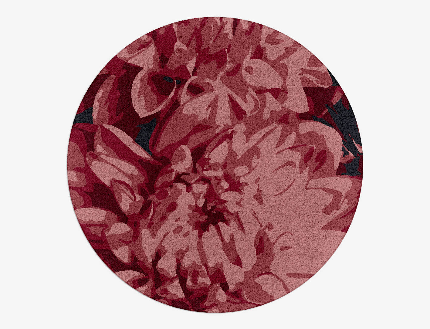 Martian Floral Round Hand Tufted Pure Wool Custom Rug by Rug Artisan
