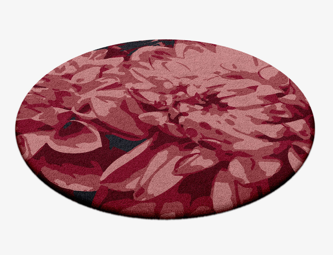 Martian Floral Round Hand Tufted Pure Wool Custom Rug by Rug Artisan