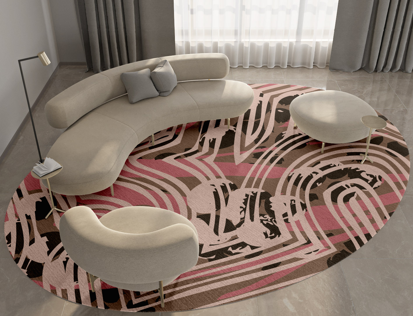 Marula Abstract Oval Hand Knotted Tibetan Wool Custom Rug by Rug Artisan
