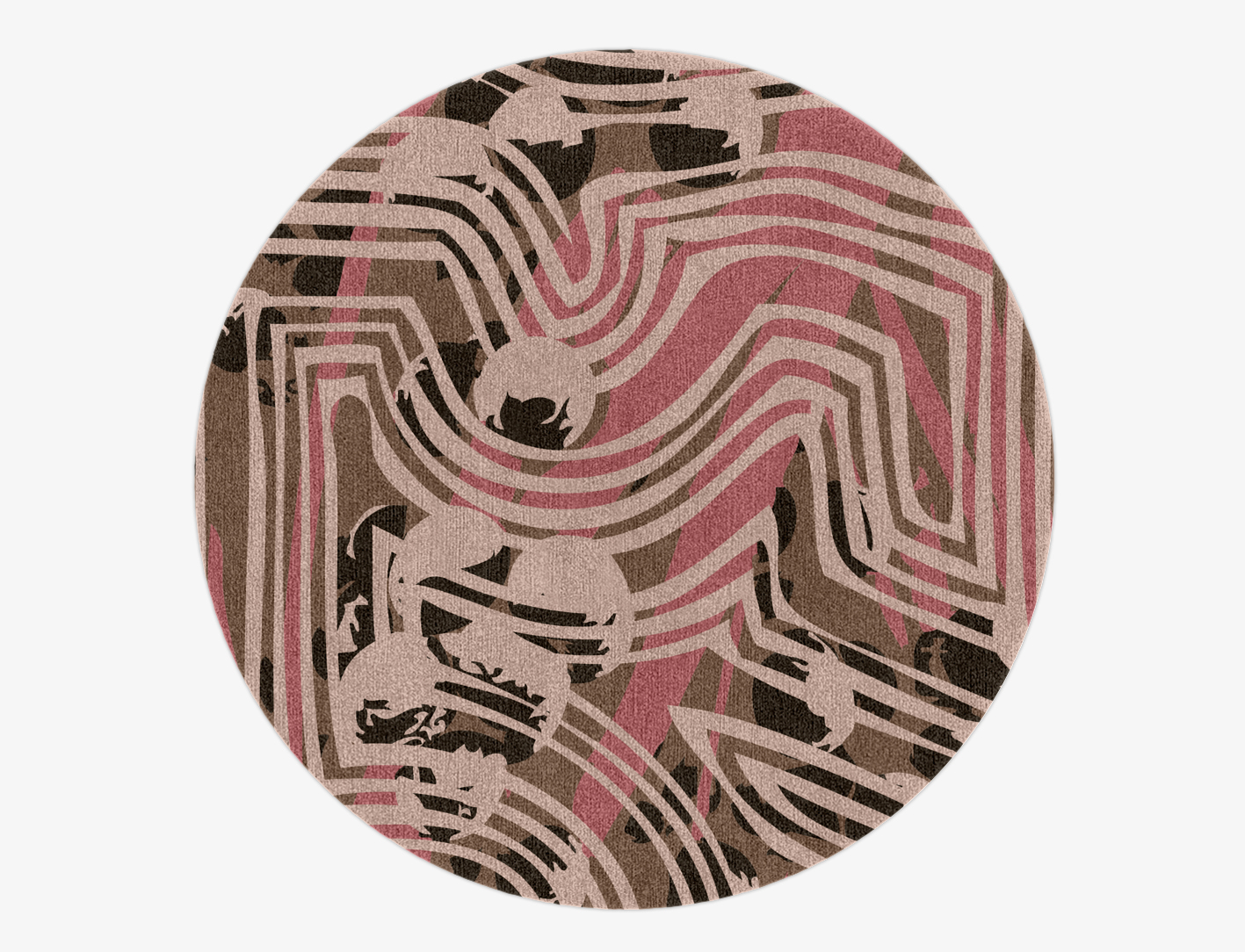 Marula Abstract Round Hand Knotted Tibetan Wool Custom Rug by Rug Artisan