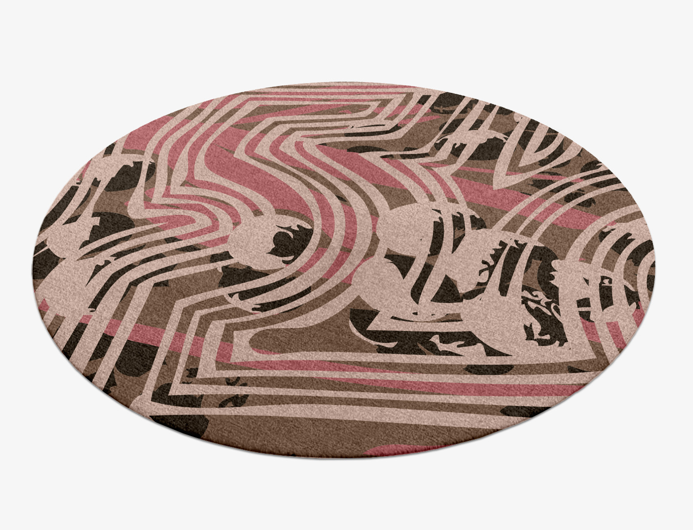 Marula Abstract Round Hand Knotted Tibetan Wool Custom Rug by Rug Artisan