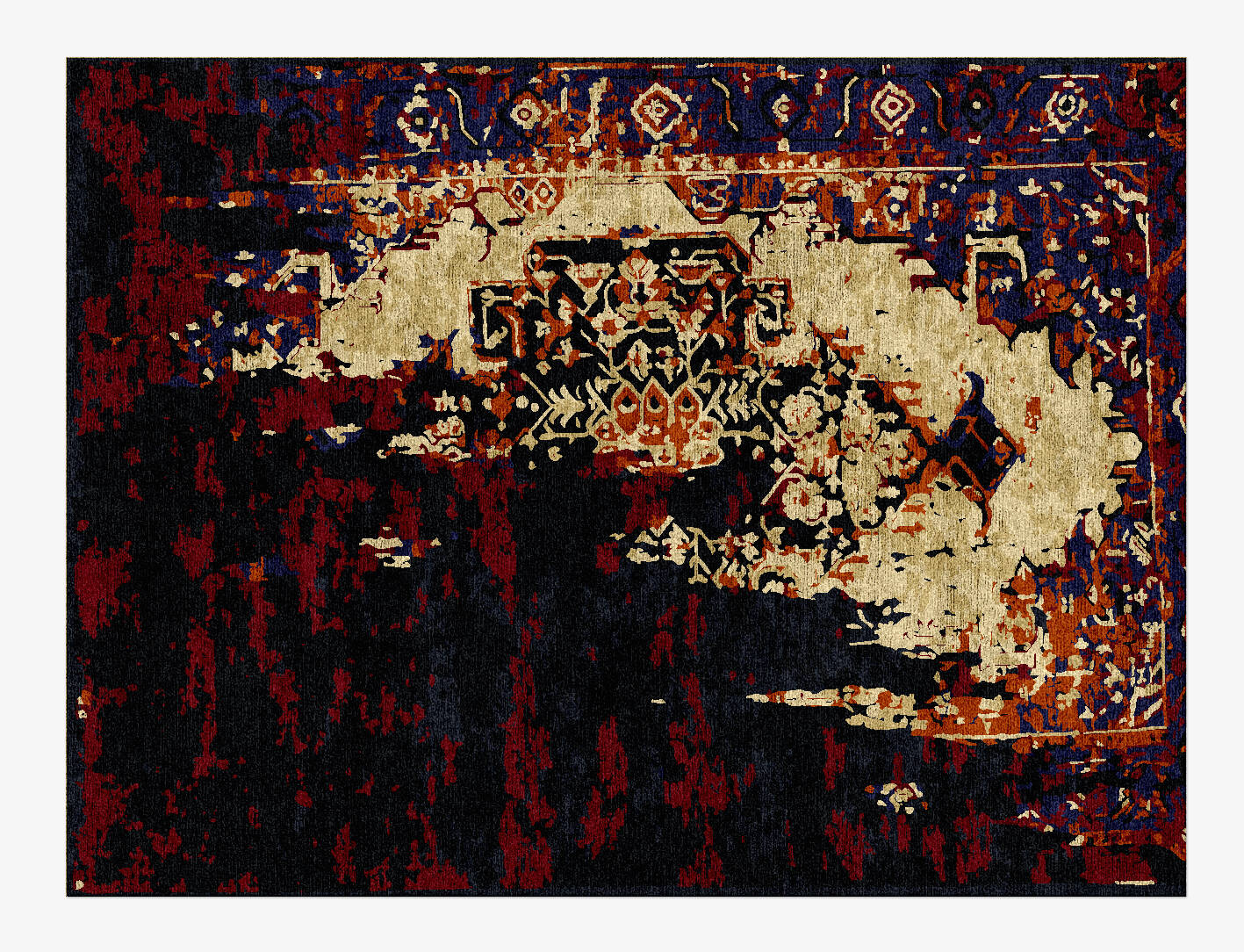 Masked Aztiq Vintage Rectangle Hand Knotted Bamboo Silk Custom Rug by Rug Artisan