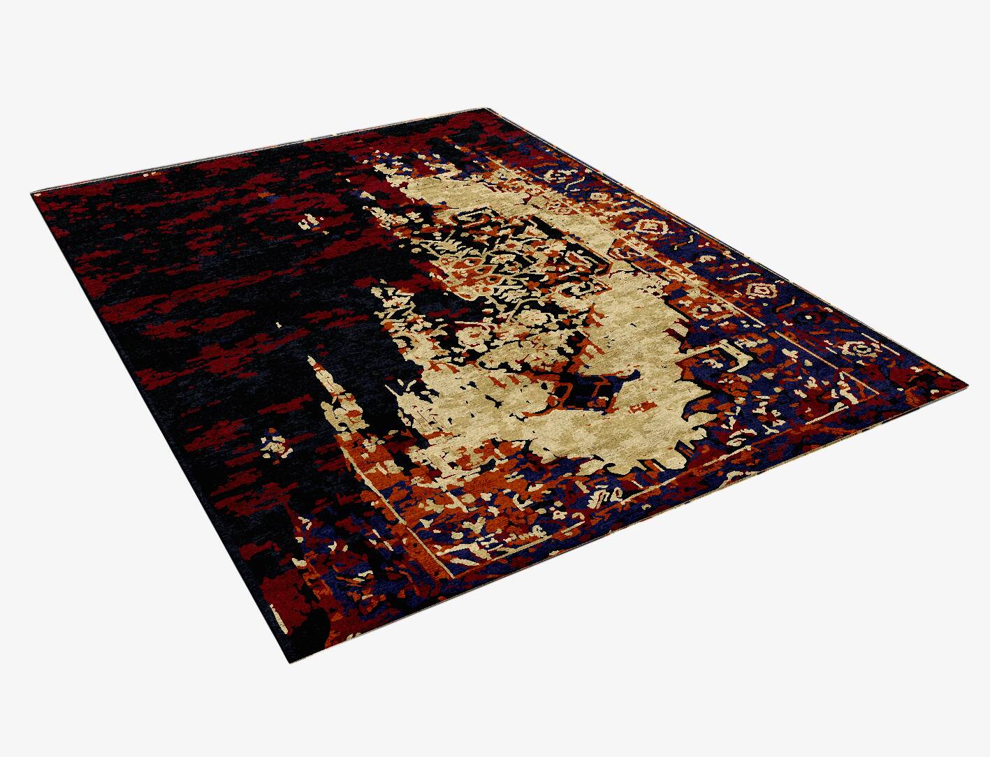 Masked Aztiq Vintage Rectangle Hand Knotted Bamboo Silk Custom Rug by Rug Artisan
