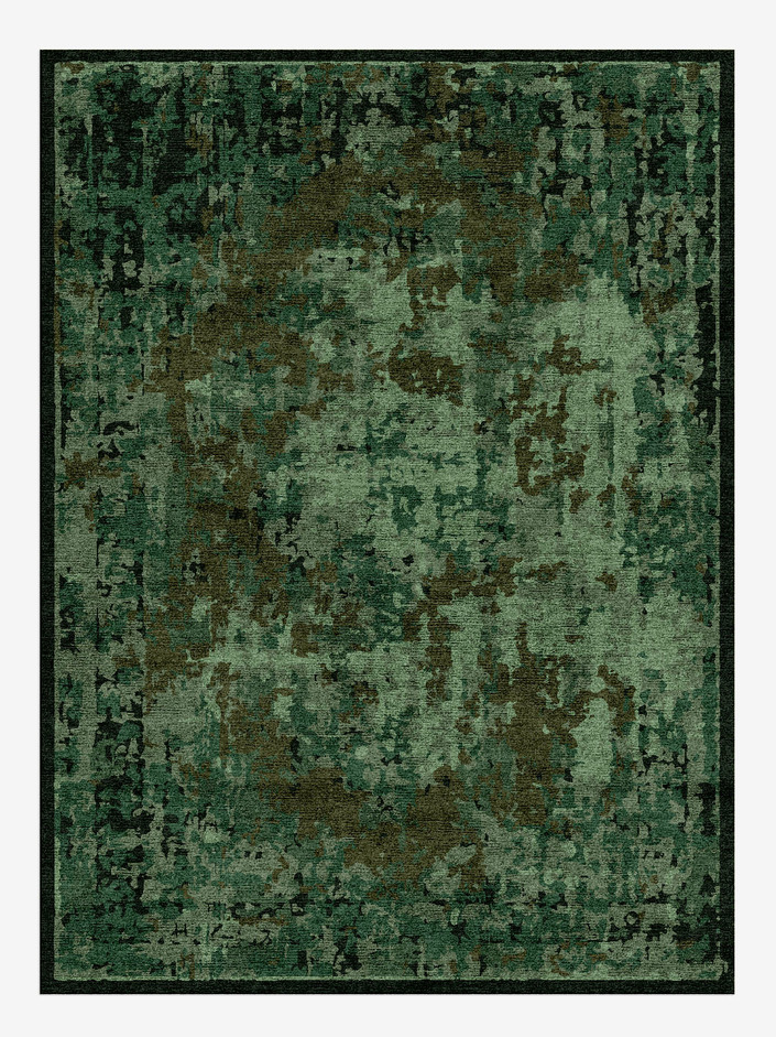 Masked Borders Vintage Rectangle Hand Knotted Bamboo Silk Custom Rug by Rug Artisan
