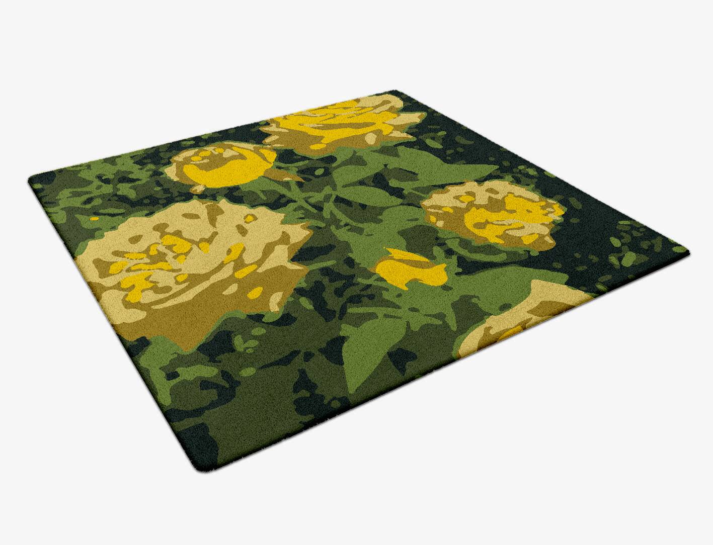 Maslynn Floral Square Hand Tufted Pure Wool Custom Rug by Rug Artisan