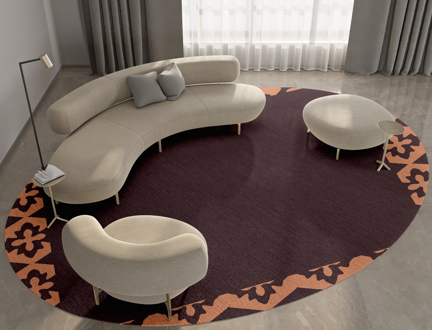 Mast Geometric Oval Hand Tufted Pure Wool Custom Rug by Rug Artisan