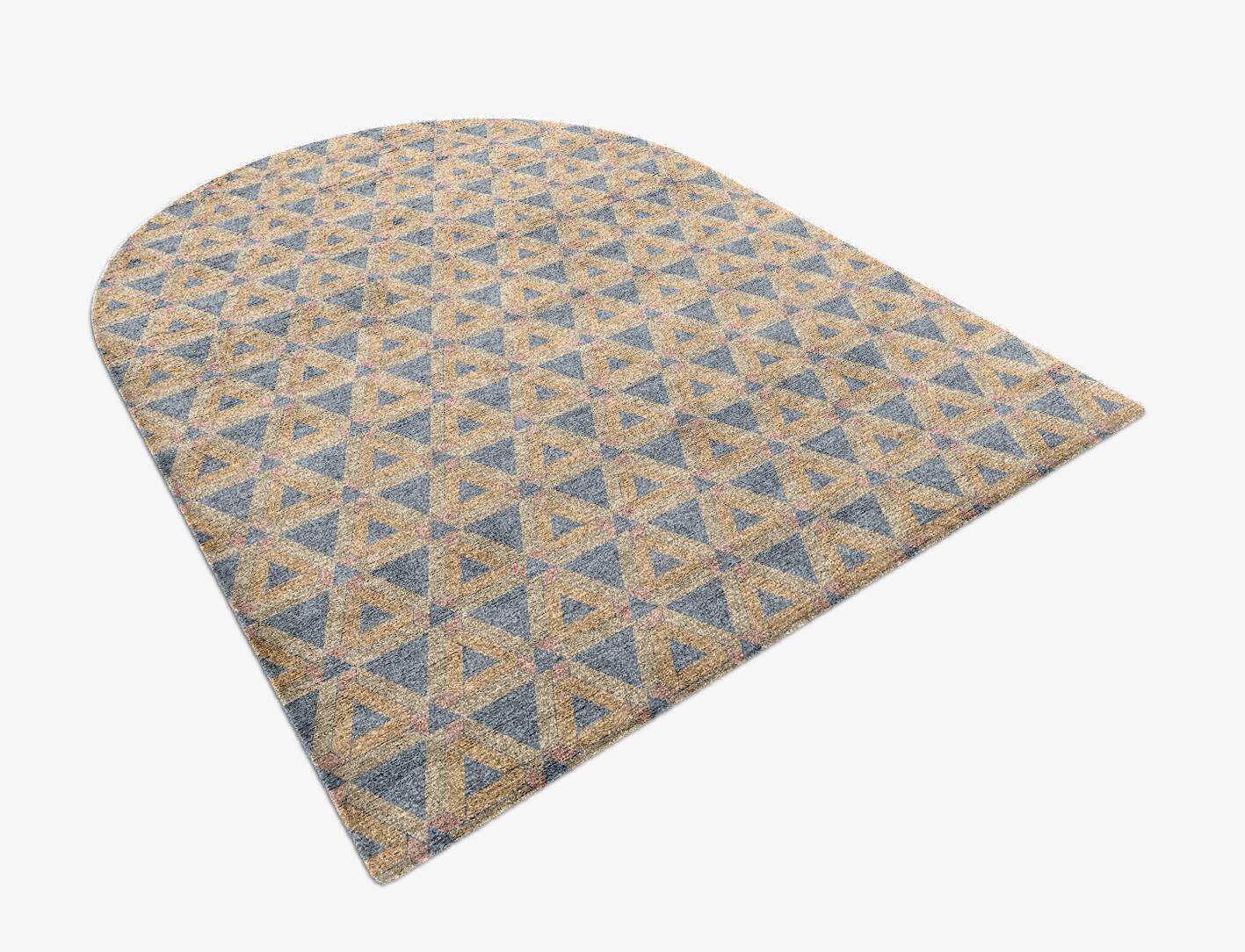 Matchsticks Modern Geometrics Arch Hand Knotted Bamboo Silk Custom Rug by Rug Artisan