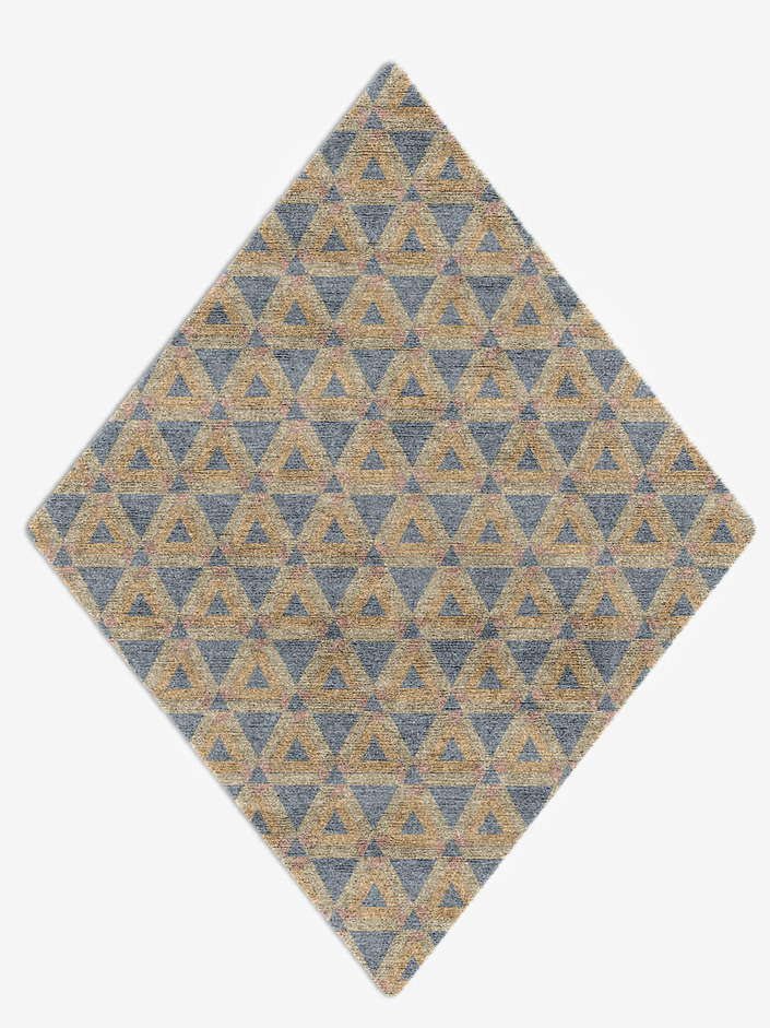 Matchsticks Modern Geometrics Diamond Hand Knotted Bamboo Silk Custom Rug by Rug Artisan