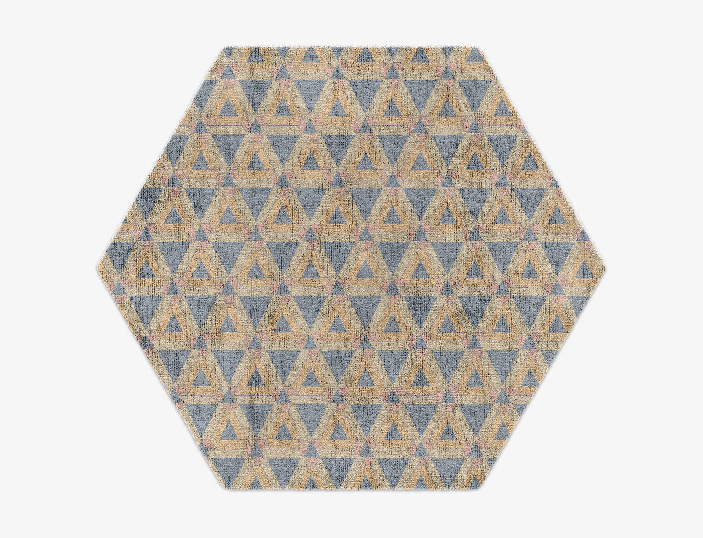 Matchsticks Modern Geometrics Hexagon Hand Knotted Bamboo Silk Custom Rug by Rug Artisan