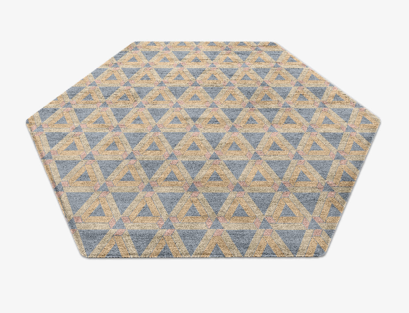 Matchsticks Modern Geometrics Hexagon Hand Knotted Bamboo Silk Custom Rug by Rug Artisan