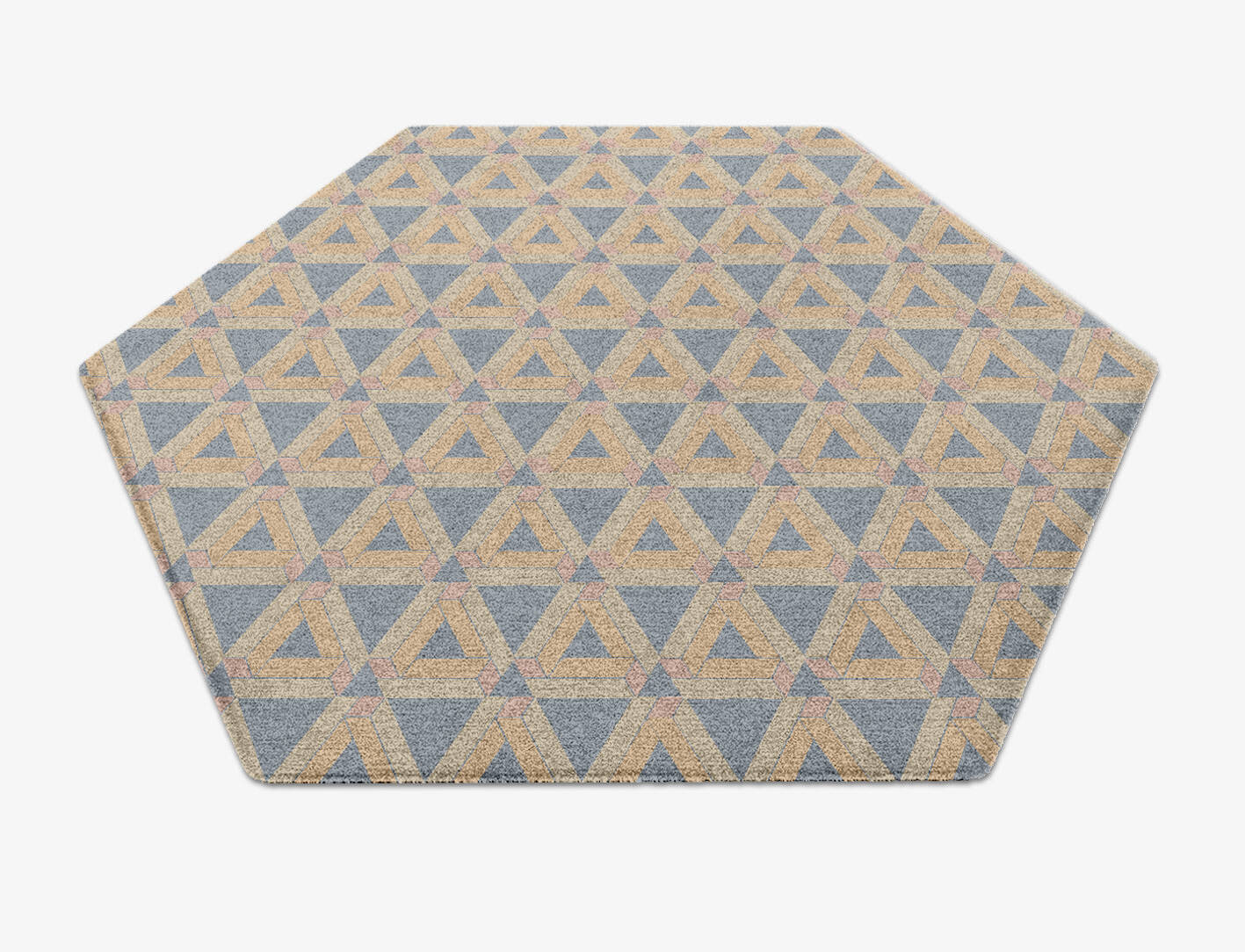 Matchsticks Modern Geometrics Hexagon Hand Knotted Tibetan Wool Custom Rug by Rug Artisan