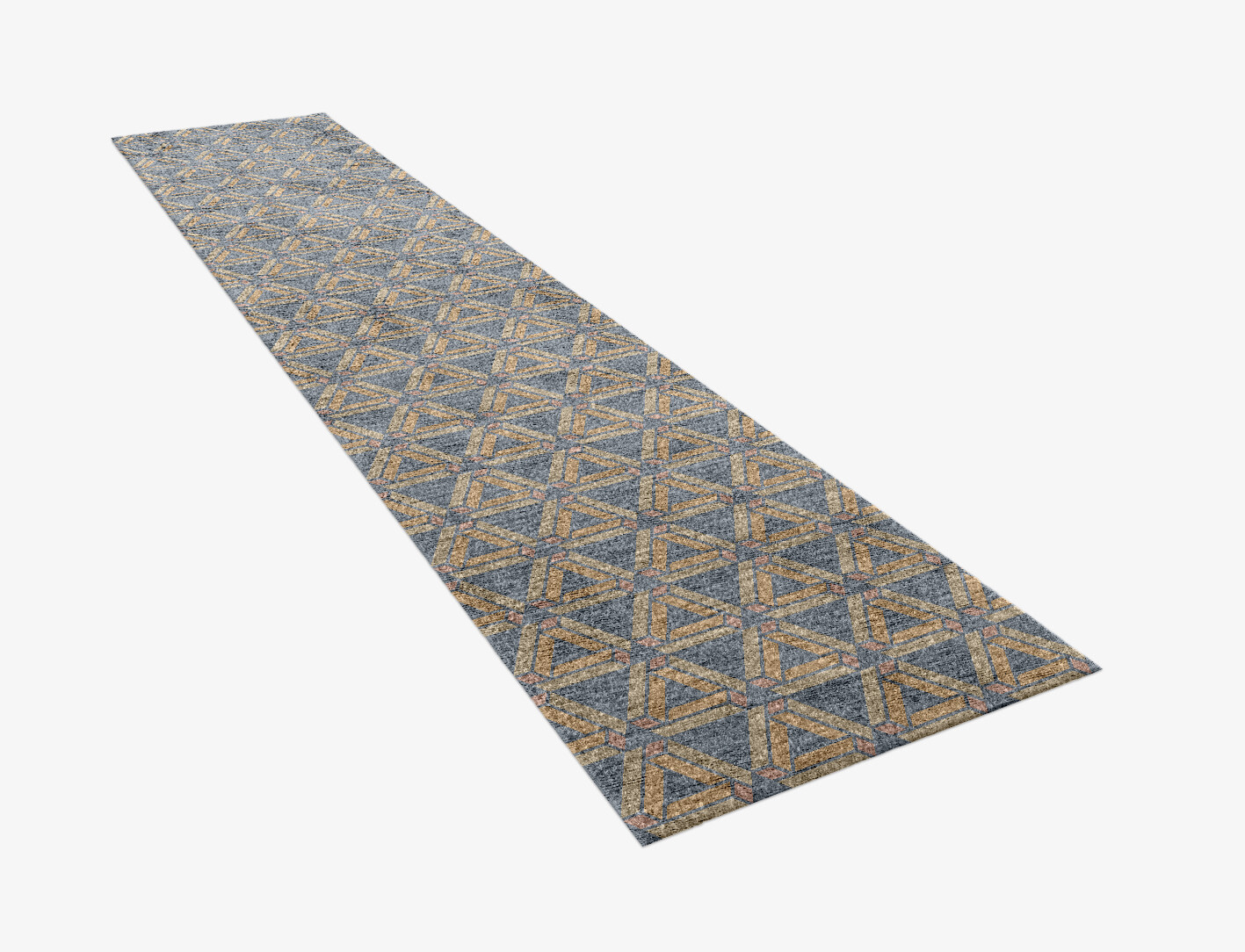 Matchsticks Geometric Runner Hand Knotted Bamboo Silk Custom Rug by Rug Artisan