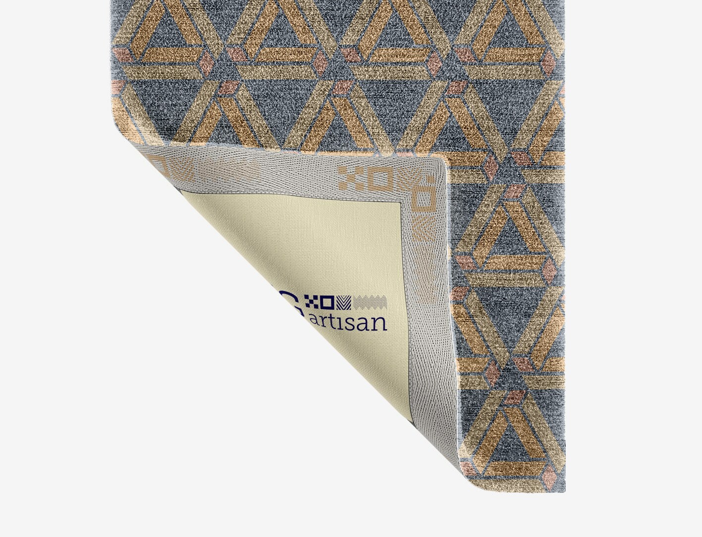 Matchsticks Geometric Runner Hand Knotted Bamboo Silk Custom Rug by Rug Artisan
