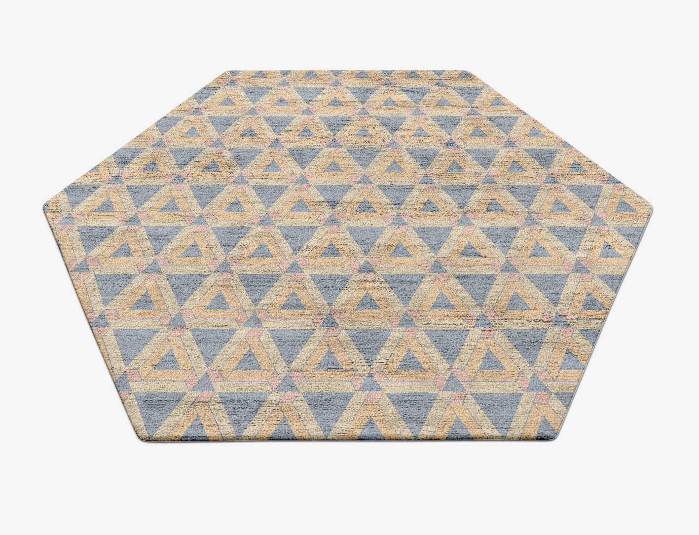Matchsticks Modern Geometrics Hexagon Hand Tufted Bamboo Silk Custom Rug by Rug Artisan