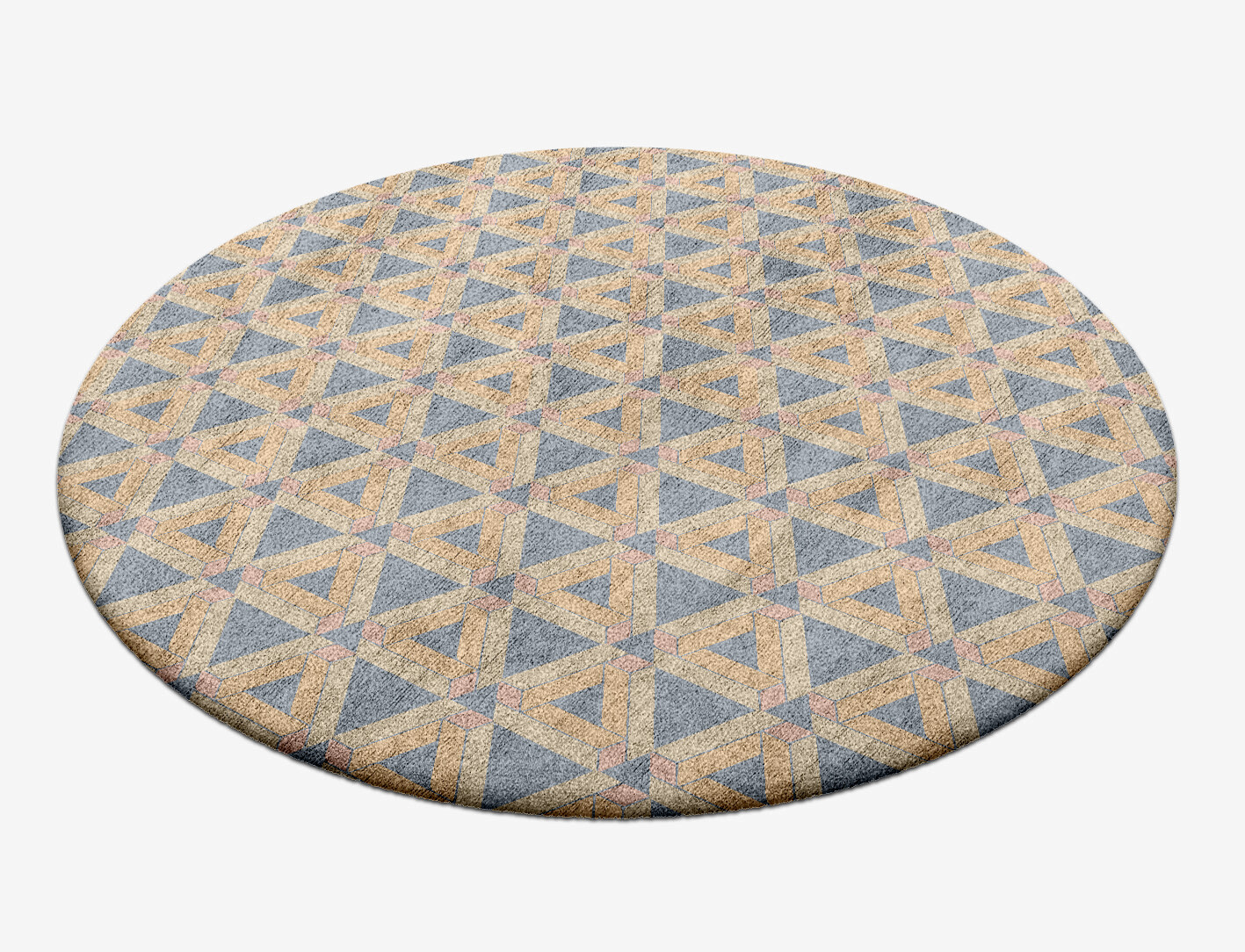 Matchsticks Geometric Round Hand Tufted Bamboo Silk Custom Rug by Rug Artisan