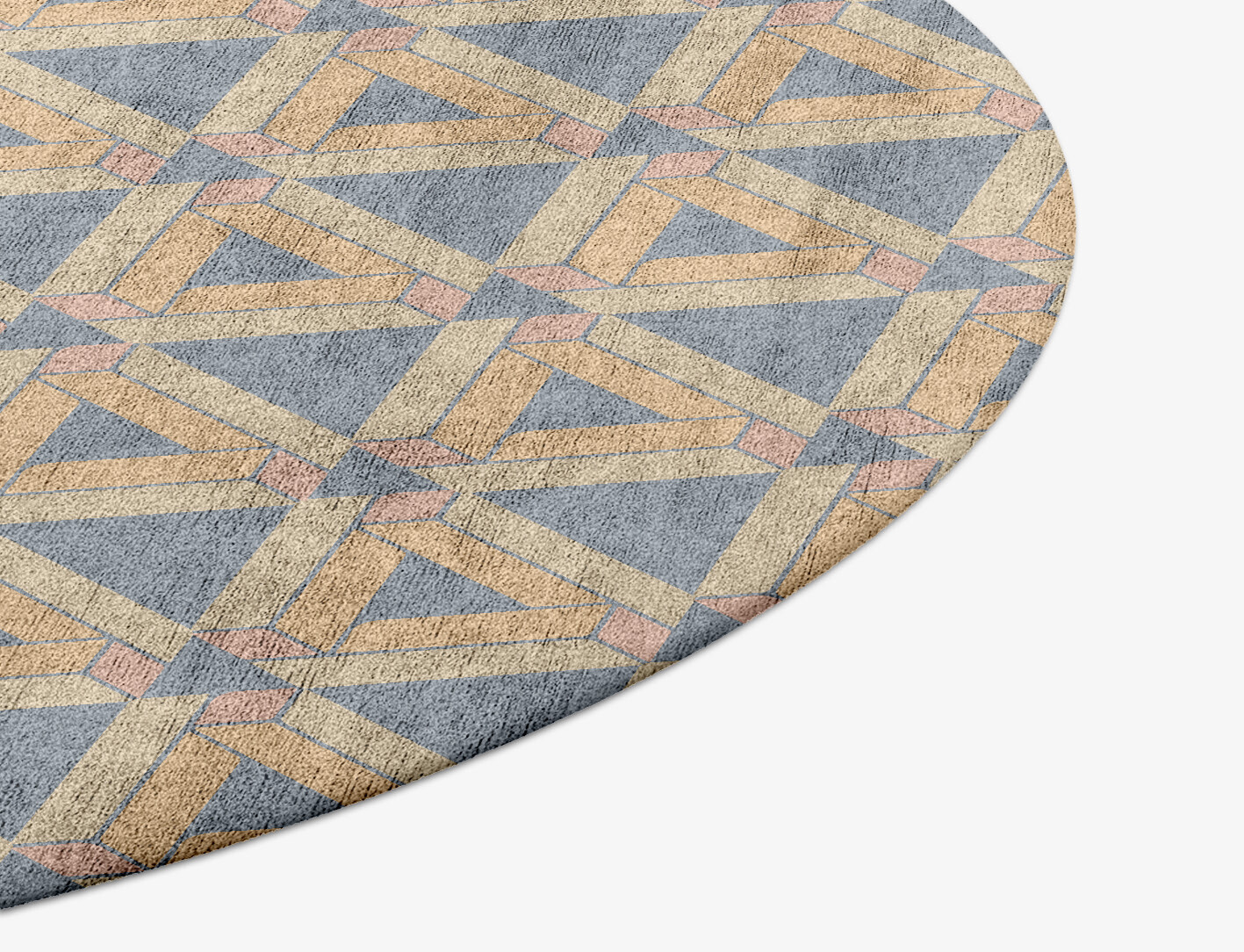 Matchsticks Geometric Round Hand Tufted Bamboo Silk Custom Rug by Rug Artisan
