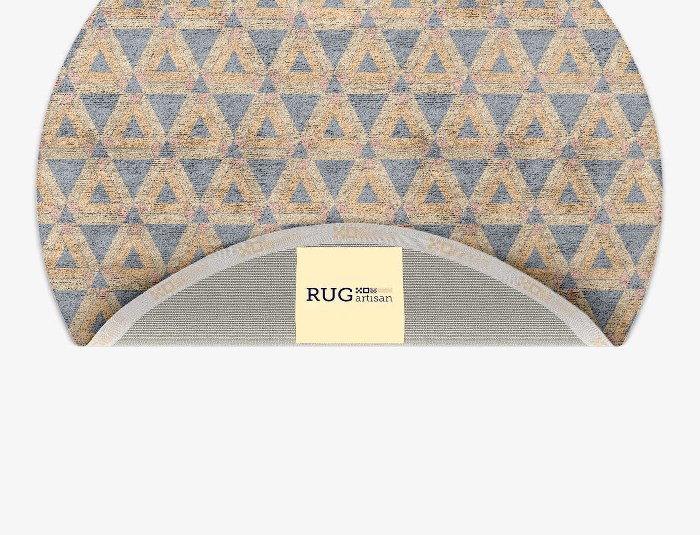 Matchsticks Geometric Round Hand Tufted Bamboo Silk Custom Rug by Rug Artisan