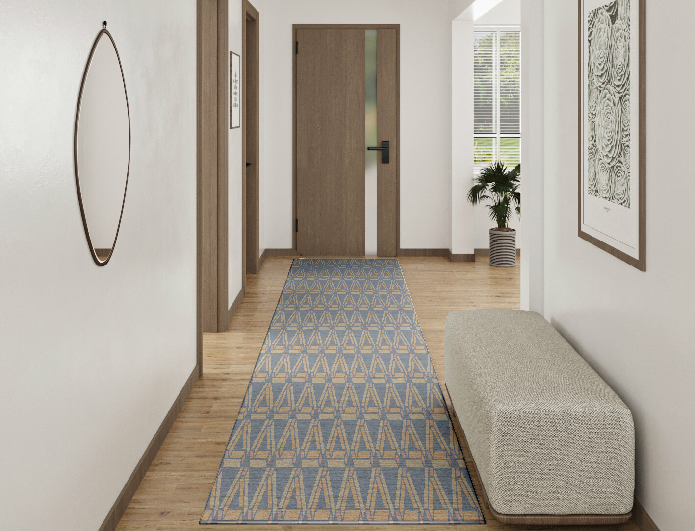 Matchsticks Geometric Runner Hand Tufted Pure Wool Custom Rug by Rug Artisan