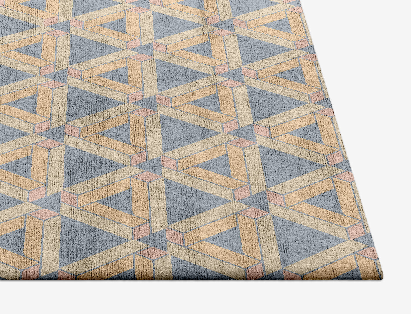 Matchsticks Geometric Square Hand Tufted Bamboo Silk Custom Rug by Rug Artisan