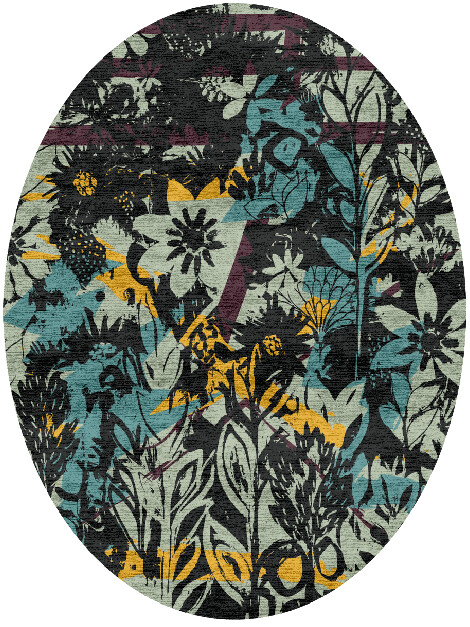 Matisse Floral Oval Hand Knotted Bamboo Silk Custom Rug by Rug Artisan