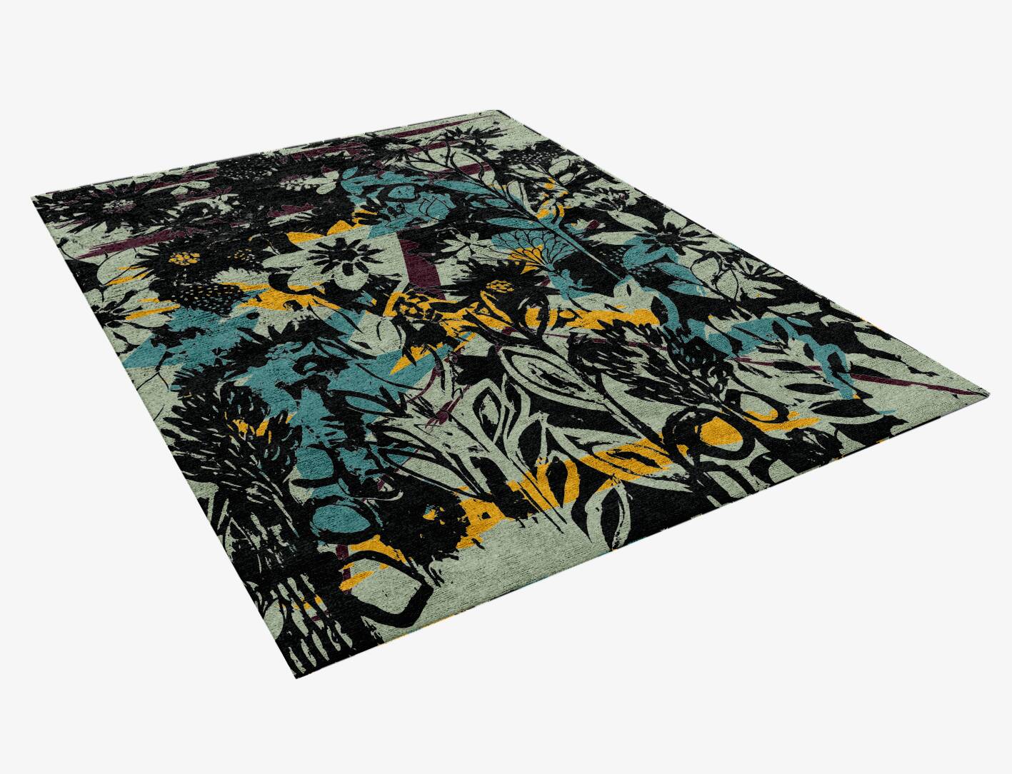 Matisse Floral Rectangle Hand Knotted Bamboo Silk Custom Rug by Rug Artisan