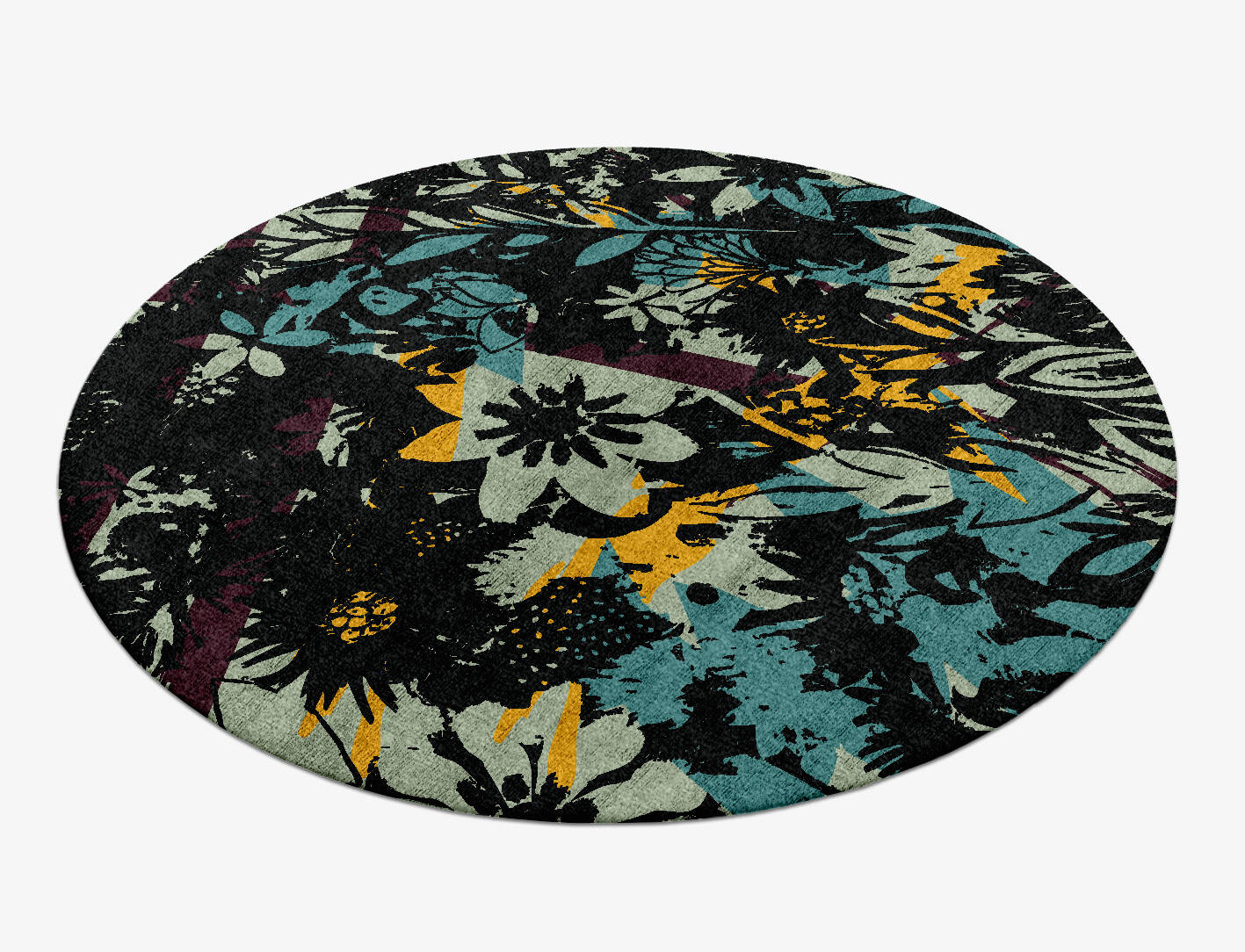 Matisse Floral Round Hand Knotted Bamboo Silk Custom Rug by Rug Artisan