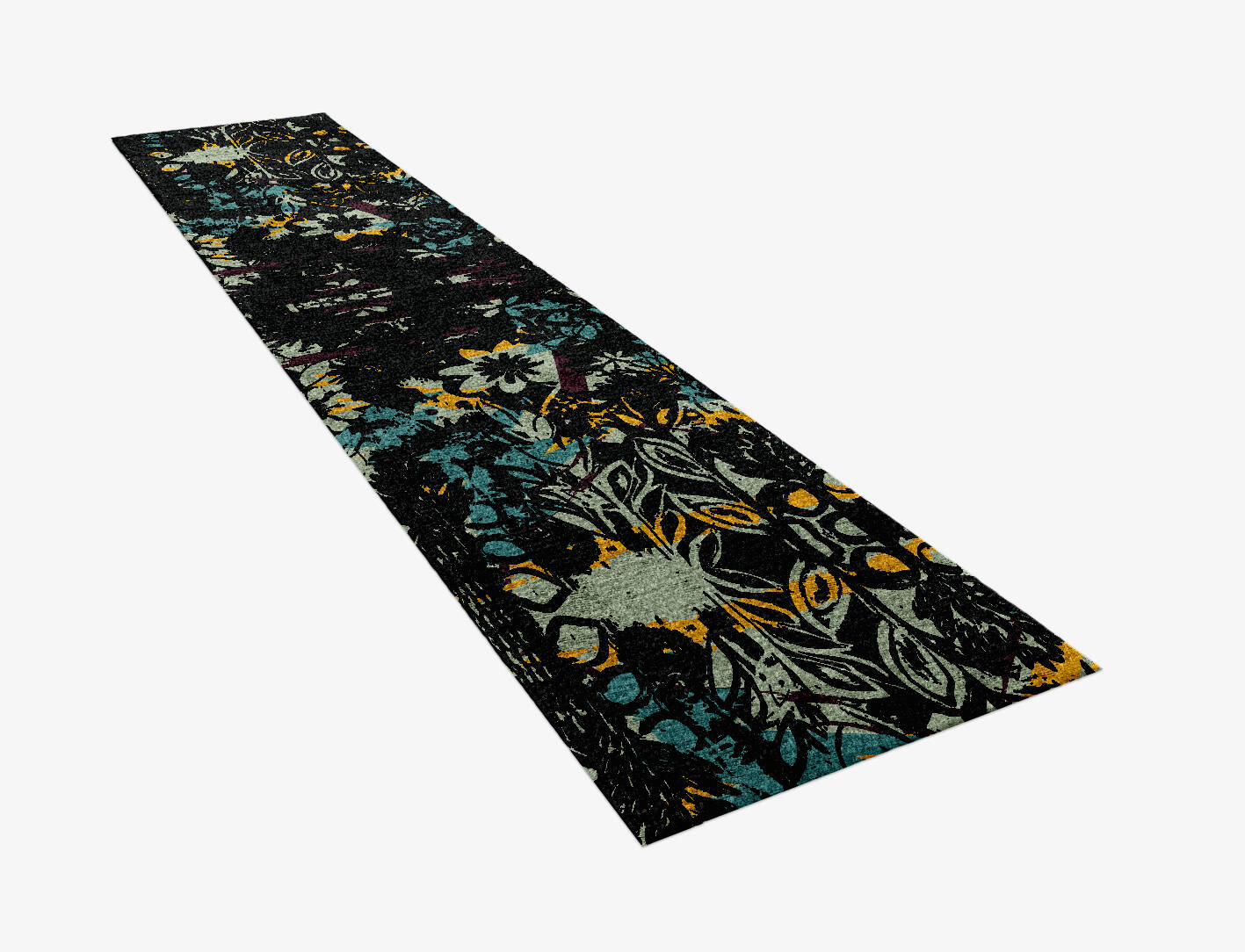 Matisse Floral Runner Hand Knotted Bamboo Silk Custom Rug by Rug Artisan