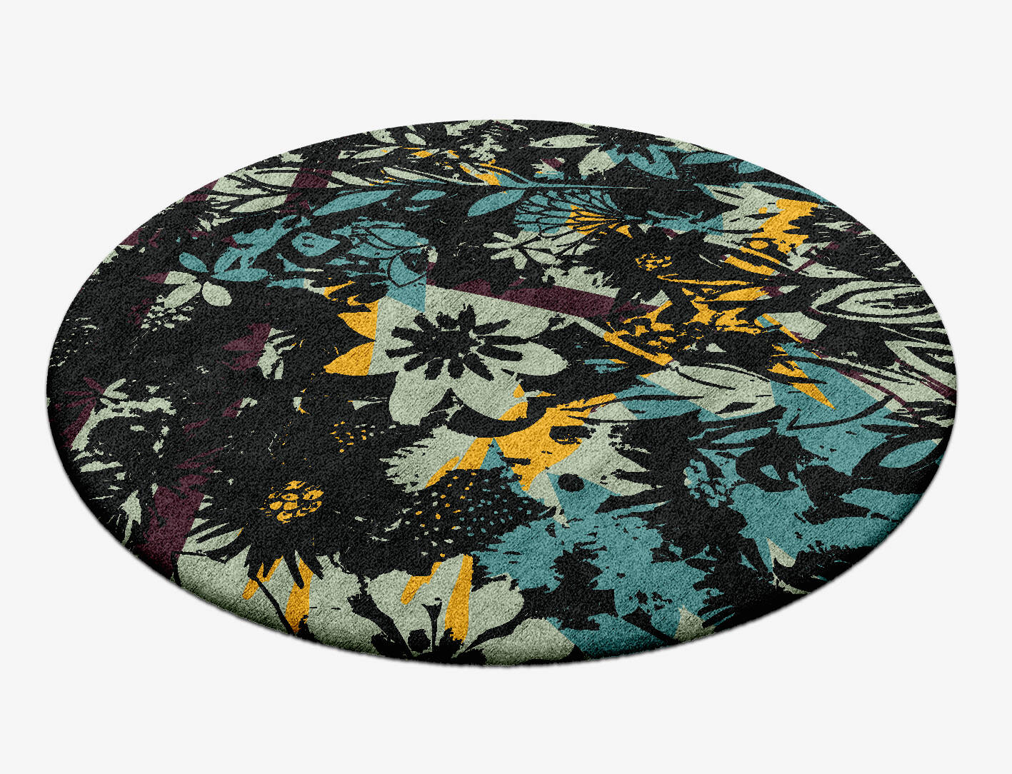 Matisse Floral Round Hand Tufted Bamboo Silk Custom Rug by Rug Artisan