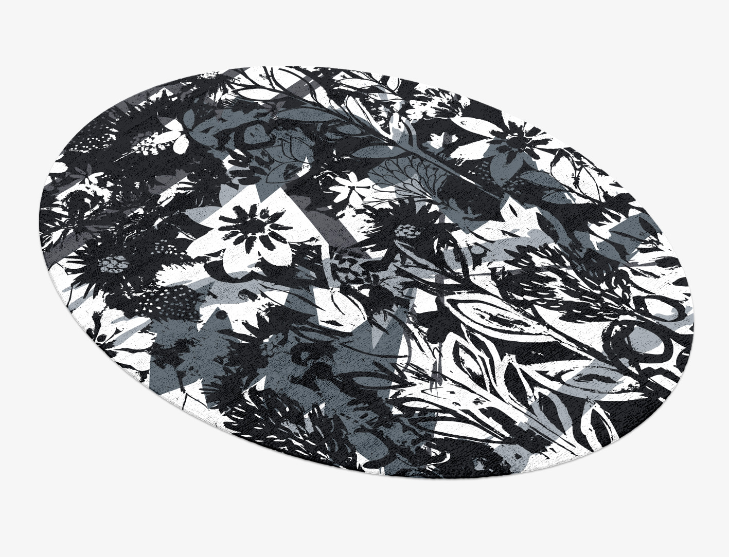 Matisse Grey Monochrome Oval Hand Knotted Bamboo Silk Custom Rug by Rug Artisan